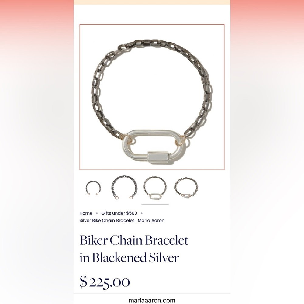 Maria Aaron Silver Biker Chain Bracelet